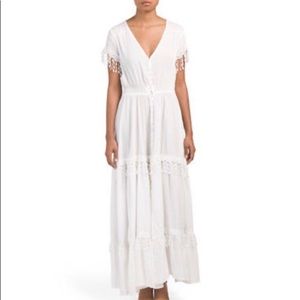 Boho white maxi dress